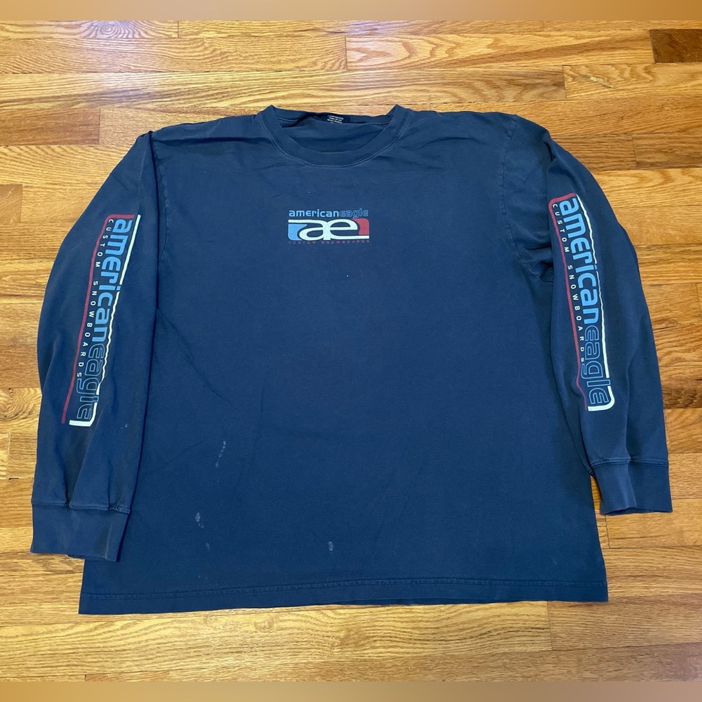 Y2K American Eagle Custom Snowboards vintage long sleeve t-shirt rare Shaun whit
